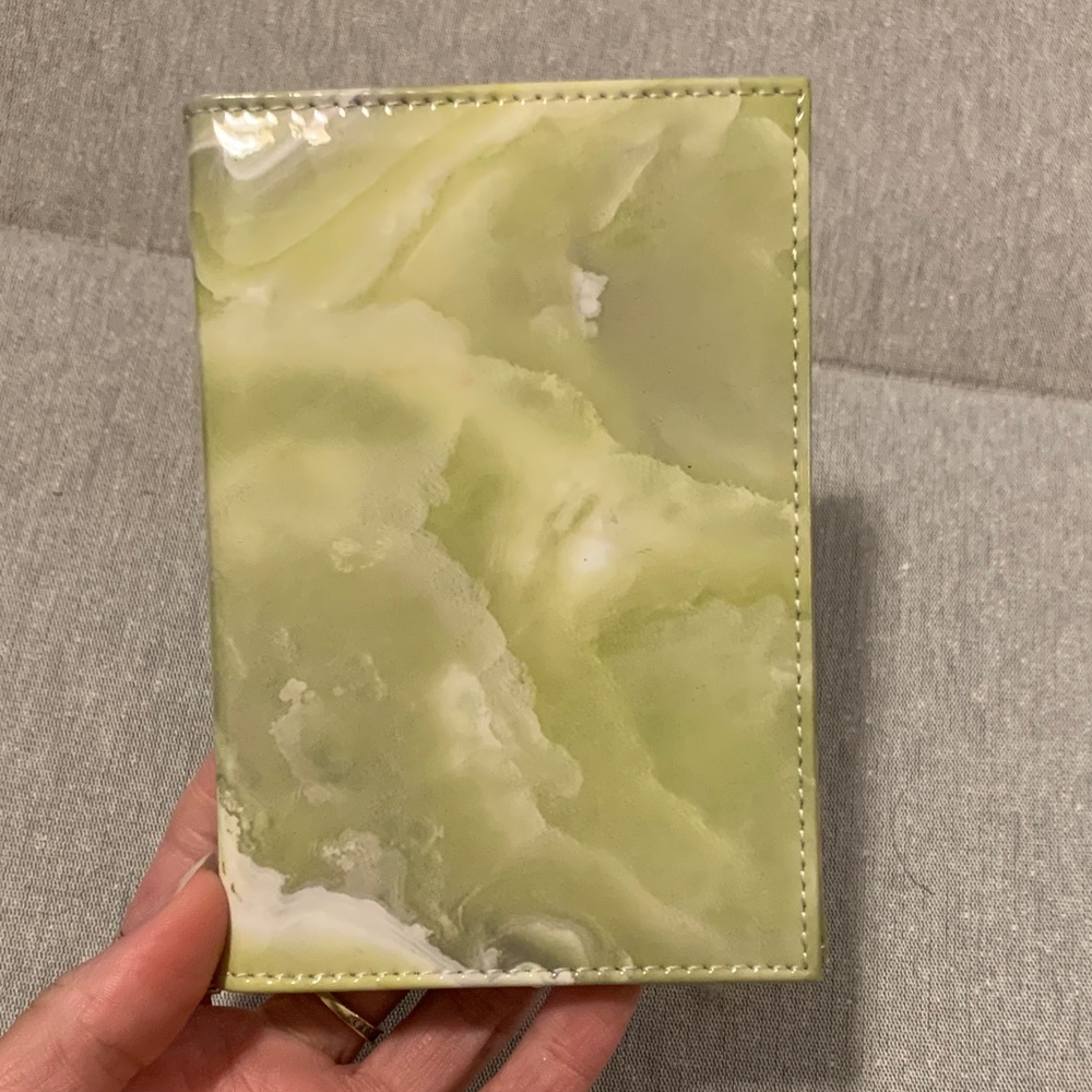 Green Marble Pattern Passport Holder - image 1